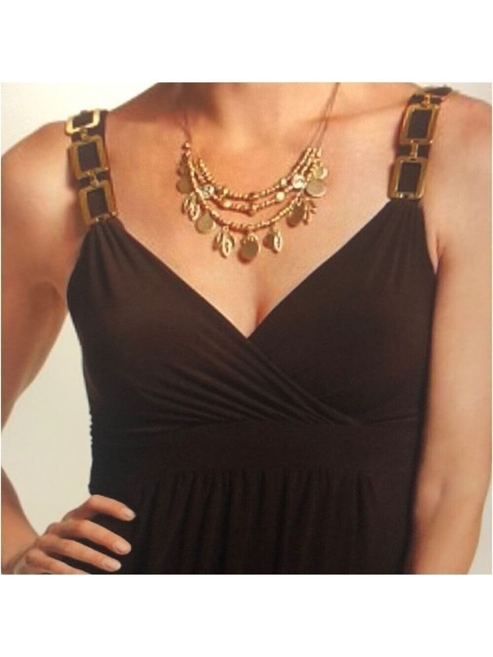 Chico’s Solid Nala Chocolate Maxi Dress Size 2 (L/12) - Picture 2 of 11